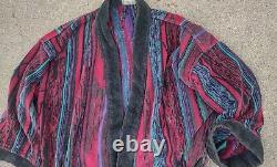 Vintage Christian Dior Monsieur Bath Robe One Size Cotton Retro Paisley 90s