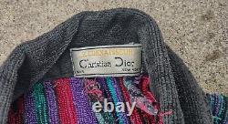 Vintage Christian Dior Monsieur Bath Robe One Size Cotton Retro Paisley 90s