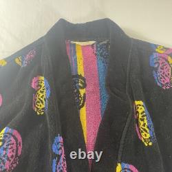 Vintage Christian Dior Monsieur Bath Robe One Size Cotton Retro Paisley 90s