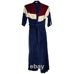 Vintage Christian Dior Monsieur Mens Multicolor Velour Bath Robe One Size