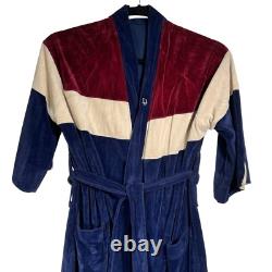 Vintage Christian Dior Monsieur Mens Multicolor Velour Bath Robe One Size