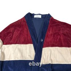 Vintage Christian Dior Monsieur Mens Multicolor Velour Bath Robe One Size