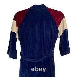 Vintage Christian Dior Monsieur Mens Multicolor Velour Bath Robe One Size