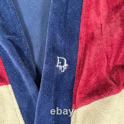 Vintage Christian Dior Monsieur Mens Multicolor Velour Bath Robe One Size
