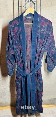Vintage Christian Dior Monsieur OS Robe Paisley Terry Cloth Bathrobe Old Money