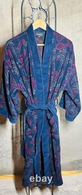Vintage Christian Dior Monsieur OS Robe Paisley Terry Cloth Bathrobe Old Money