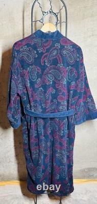 Vintage Christian Dior Monsieur OS Robe Paisley Terry Cloth Bathrobe Old Money