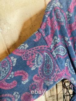 Vintage Christian Dior Monsieur OS Robe Paisley Terry Cloth Bathrobe Old Money
