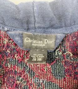 Vintage Christian Dior Monsieur OS Robe Paisley Terry Cloth Bathrobe Old Money