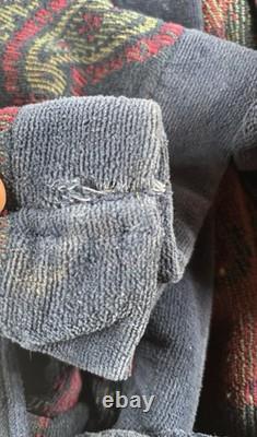 Vintage Christian Dior Monsieur OS Robe Paisley Terry Cloth Bathrobe Old Money