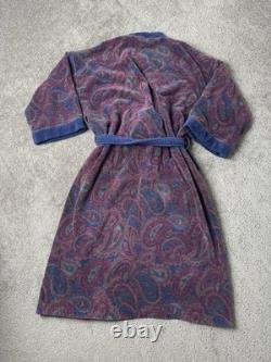 Vintage Christian Dior Monsieur Robe Paisley Terry Cloth Bathrobe, Size One Size