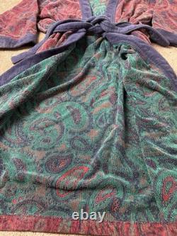 Vintage Christian Dior Monsieur Robe Paisley Terry Cloth Bathrobe, Size One Size