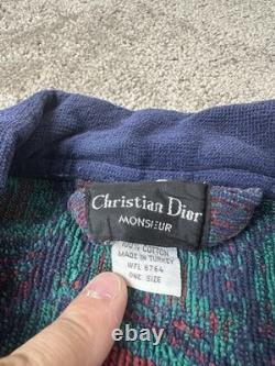 Vintage Christian Dior Monsieur Robe Paisley Terry Cloth Bathrobe, Size One Size