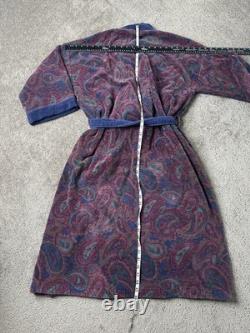 Vintage Christian Dior Monsieur Robe Paisley Terry Cloth Bathrobe, Size One Size