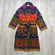 Vintage Cypress Colorful Aztec Bathrobe One Size Terry Cloth Cotton Belted Robe
