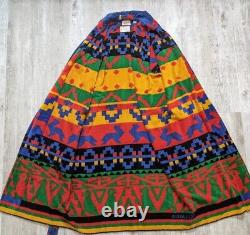 Vintage Cypress Colorful Aztec Bathrobe One Size Terry Cloth Cotton Belted Robe
