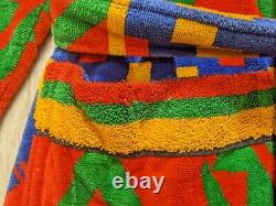 Vintage Cypress Colorful Aztec Bathrobe One Size Terry Cloth Cotton Belted Robe