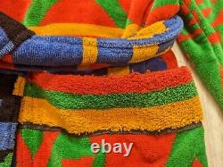 Vintage Cypress Colorful Aztec Bathrobe One Size Terry Cloth Cotton Belted Robe