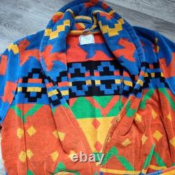 Vintage Cypress Juana Berner Aztec Southwestern Terry Cotton Robe Bathrobe