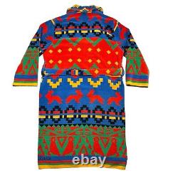 Vintage Cypress Juana Berner Aztec Southwestern Terry Cotton Robe Bathrobe