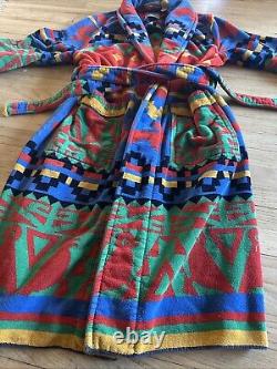 Vintage Cypress Juana Berner Aztec Southwestern Terry Cotton Robe Bathrobe