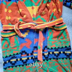 Vintage Cypress Juana Berner Aztec Southwestern Terry Cotton Robe Bathrobe