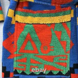Vintage Cypress Juana Berner Aztec Southwestern Terry Cotton Robe Bathrobe
