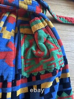 Vintage Cypress Juana Berner Aztec Southwestern Terry Cotton Robe Bathrobe