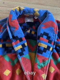 Vintage Cypress Juana Berner Aztec Southwestern Terry Cotton Robe Bathrobe
