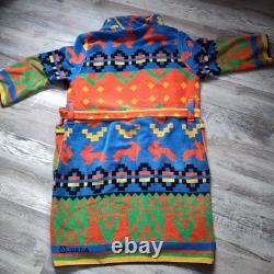 Vintage Cypress Juana Berner Aztec Southwestern Terry Cotton Robe Bathrobe