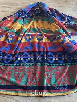 Vintage Cypress Juana Berner Aztec Southwestern Terry Cotton Robe Bathrobe
