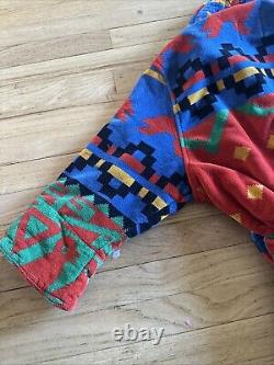 Vintage Cypress Juana Berner Aztec Southwestern Terry Cotton Robe Bathrobe