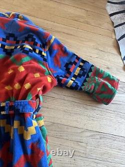 Vintage Cypress Juana Berner Aztec Southwestern Terry Cotton Robe Bathrobe