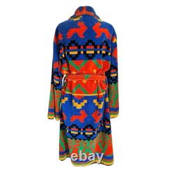 Vintage Cypress Juana Colorful Aztec One Size Terry Cloth Cotton Belted Robe