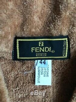 Vintage Fendi Italy Gold Robe Bathrobe Velour Monogram Rare Shirt Shoes Jacket