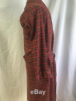 Vintage Jos. A. Bank Viyella Red Plaid Royal Stewart Tartan Bath Robe Mens Small