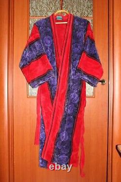 Vintage Kenzo Paris REd and Blue Bathdrobe Playboy style size M