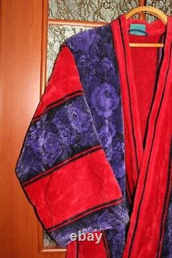 Vintage Kenzo Paris REd and Blue Bathdrobe Playboy style size M