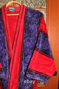 Vintage Kenzo Paris REd and Blue Bathdrobe Playboy style size M
