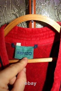 Vintage Kenzo Paris REd and Blue Bathdrobe Playboy style size M