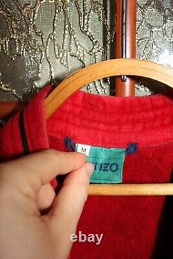 Vintage Kenzo Paris REd and Blue Bathdrobe Playboy style size M