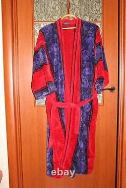 Vintage Kenzo Paris REd and Blue Bathdrobe Playboy style size M