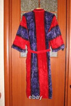 Vintage Kenzo Paris REd and Blue Bathdrobe Playboy style size M