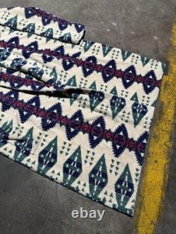Vintage LL Bean Aztec Bath Robe Geometric Heavyweight Rare Print Southwestern