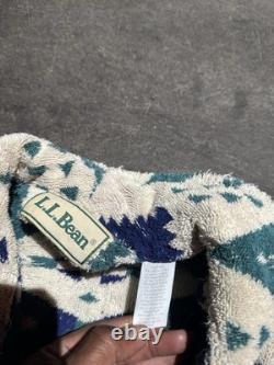Vintage LL Bean Aztec Bath Robe Geometric Heavyweight Rare Print Southwestern