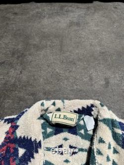 Vintage LL Bean Aztec Bath Robe Geometric Heavyweight Rare Print Southwestern