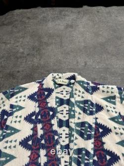 Vintage LL Bean Aztec Bath Robe Geometric Heavyweight Rare Print Southwestern