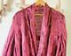 Vintage Maroon Silk Long Dressing Gown, Made in England