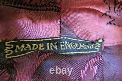 Vintage Maroon Silk Long Dressing Gown, Made in England
