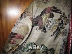 Vintage Mens Silk Japanese Kimono Smoking Jacket Bath Robe 1950's Halloween